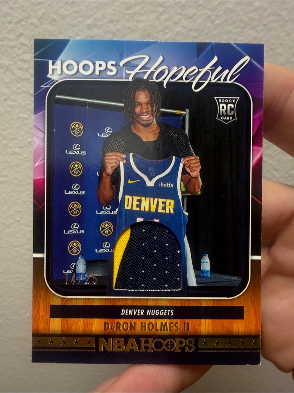 Panini Hoops Hopeful Daron Holmes II rookie relic 14/25